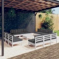 vidaXL, vidaXL 13-tlg. Garten-Lounge-Set mit Anthrazit Kissen Kiefernholz