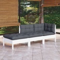 vidaXL, vidaXL 3-tlg. Garten-Lounge-Set mit Kissen Kiefer Massivholz