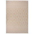 vidaXL, vidaXL Outdoor-Teppich Flachgewebe 160x230 cm Braun Gestreift