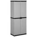 vidaXL, vidaXL Garten-Lagerschrank mit 3 Böden Grau & Schwarz 68x40x168 cm