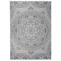 vidaXL, vidaXL Outdoor-Teppich Flachgewebe 140x200 cm Blaues Muster