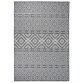 vidaXL, vidaXL Outdoor-Teppich Flachgewebe 160x230 cm Blau Gestreift