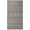 vidaXL, vidaXL Outdoor-Teppich Flachgewebe 80x150 cm Schwarz Gestreift