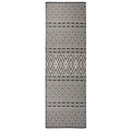 vidaXL, vidaXL Outdoor-Teppich Flachgewebe 80x250 cm Schwarz Gestreift