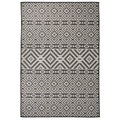 vidaXL, vidaXL Outdoor-Teppich Flachgewebe 160x230 cm Schwarz Gestreift