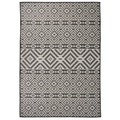 vidaXL, vidaXL Outdoor-Teppich Flachgewebe 140x200 cm Schwarz Gestreift