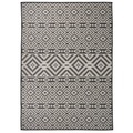 vidaXL, vidaXL Outdoor-Teppich Flachgewebe 200x280 cm Schwarz Gestreift