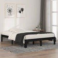vidaXL, vidaXL Massivholzbett Schwarz 135x190 cm 4FT6 Double