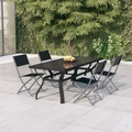 vidaXL, vidaXL 5-tlg. Garten-Essgruppe Grau und Schwarz