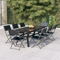 vidaXL, vidaXL 9-tlg. Garten-Essgruppe Grau und Schwarz