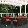 vidaXL, vidaXL 8-tlg. Garten-Lounge-Set mit Kissen Poly Rattan Braun