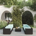 vidaXL, vidaXL 9-tlg. Garten-Lounge-Set mit Kissen Poly Rattan Schwarz