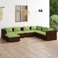 vidaXL, vidaXL 7-tlg. Garten-Lounge-Set mit Kissen Poly Rattan Braun