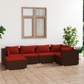 vidaXL, vidaXL 6-tlg. Garten-Lounge-Set mit Kissen Poly Rattan Braun