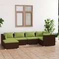 vidaXL, vidaXL 6-tlg. Garten-Lounge-Set mit Kissen Poly Rattan Braun