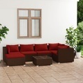vidaXL, vidaXL 7-tlg. Garten-Lounge-Set mit Kissen Poly Rattan Braun