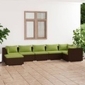 vidaXL, vidaXL 7-tlg. Garten-Lounge-Set mit Kissen Poly Rattan Braun