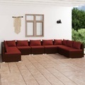 vidaXL, vidaXL 9-tlg. Garten-Lounge-Set mit Kissen Poly Rattan Braun