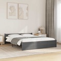 vidaXL, vidaXL Massivholzbett Grau 135x190 cm 4FT6 Double