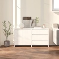 vidaXL, vidaXL 2-tlg. Sideboard Weiß Holzwerkstoff