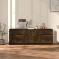 vidaXL, vidaXL 3-tlg. Sideboard Räuchereiche Holzwerkstoff