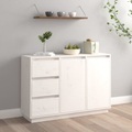 vidaXL, vidaXL Sideboard Weiß 111x34x75 cm Massivholz Kiefer