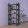 vidaXL, vidaXL Bücherregal/Raumteiler Grau 80x35x160 cm Massivholz