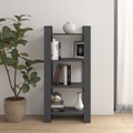 vidaXL, vidaXL Bücherregal/Raumteiler Grau 60x35x125 cm Massivholz