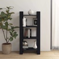 vidaXL, vidaXL Bücherregal/Raumteiler Schwarz 60x35x125 cm Massivholz