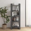vidaXL, vidaXL Bücherregal/Raumteiler Grau 60x35x160 cm Massivholz