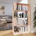 vidaXL, vidaXL Bücherregal/Raumteiler 80x25x132 cm Massivholz Kiefer