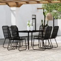 vidaXL, vidaXL 7-tlg. Garten-Essgruppe Schwarz