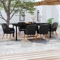 vidaXL, vidaXL 7-tlg. Garten-Essgruppe mit Kissen Schwarz