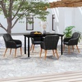 vidaXL, vidaXL 5-tlg. Garten-Essgruppe mit Kissen Schwarz