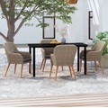 vidaXL, vidaXL 5-tlg. Garten-Essgruppe mit Kissen Braun