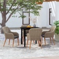 vidaXL, vidaXL 5-tlg. Garten-Essgruppe mit Kissen Braun