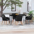 vidaXL, vidaXL 5-tlg. Garten-Essgruppe mit Kissen Schwarz