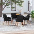 vidaXL, vidaXL 5-tlg. Garten-Essgruppe mit Kissen Schwarz