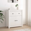 vidaXL, vidaXL Sideboard Weiß 70x35x80 cm Massivholz Kiefer