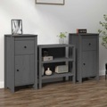 vidaXL, vidaXL Sideboards 2 Stk. Grau 40x35x80 cm Massivholz Kiefer