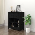 vidaXL, vidaXL Sideboard Schwarz 70x35x80 cm Massivholz Kiefer