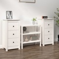vidaXL, vidaXL Sideboards 2 Stk. Weiß 40x35x80 cm Massivholz Kiefer