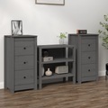 vidaXL, vidaXL Sideboards 2 Stk. Grau 40x35x80 cm Massivholz Kiefer