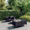 vidaXL, vidaXL 5-tlg. Garten-Lounge-Set mit Kissen Poly Rattan Dunkelgrau