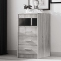 vidaXL, vidaXL Sideboard mit Schubladen Grau Sonoma 40x50x76 cm Holzwerkstoff