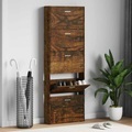 vidaXL, vidaXL Schuhschrank Räuchereiche 59x17x169 cm Holzwerkstoff