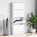 vidaXL, vidaXL Schuhschrank Weiß 59x17x150 cm Holzwerkstoff