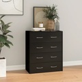 vidaXL, vidaXL Kommode mit 4 Schubladen 60×30,5×71 cm Schwarz