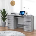 vidaXL, vidaXL Schreibtisch Grau Sonoma 140x50x77 cm Holzwerkstoff