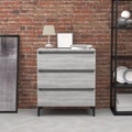 vidaXL, vidaXL Sideboard Grau Sonoma 60x35x69 cm Holzwerkstoff